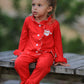 Christmas Red Girls Embroidered Pajamas