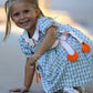 Fall Plaid Girls Dress Pumpkin Bow Smocked Peter Pan Collar