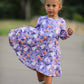 Halloween Ghost Pumpkin Girls Long Sleeve Twirl Dress