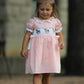 Western Horse Embroidery Girls Dress Lace Petals Collar Puff Sleeve