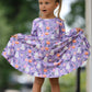 Halloween Ghost Pumpkin Girls Long Sleeve Twirl Dress