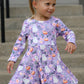 Halloween Ghost Pumpkin Girls Long Sleeve Twirl Dress