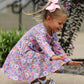 Fall Vintage Floral Print Girls Long Sleeve Twirl Dress