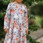 Halloween Pumpkin Ghost Girls Dress Long Sleeve Twirl Dress