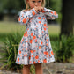 Halloween Pumpkin Ghost Girls Dress Long Sleeve Twirl Dress