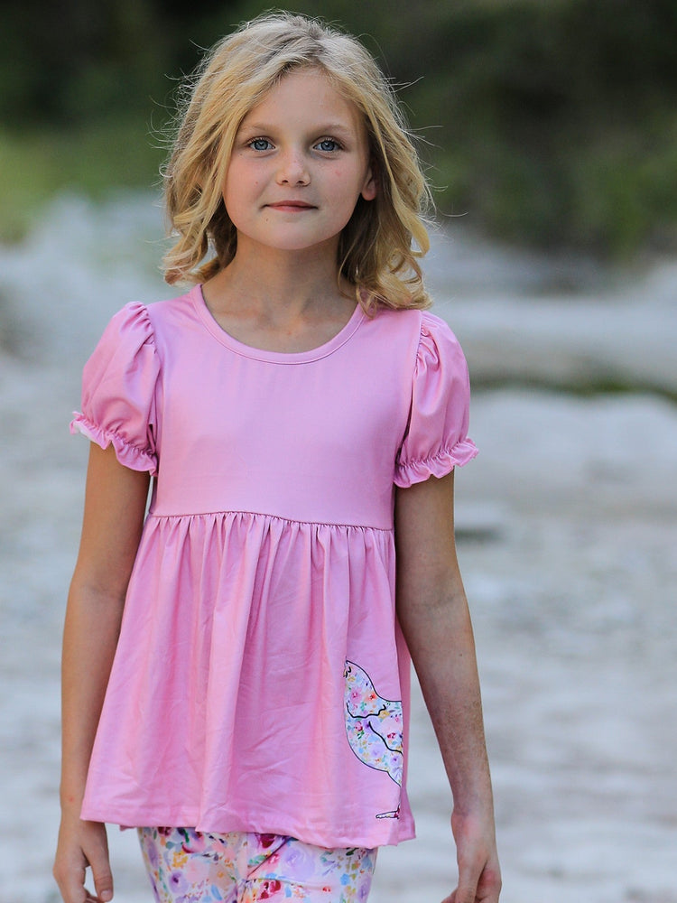 Pink Girls Farm Animals Bell Bottoms outfit