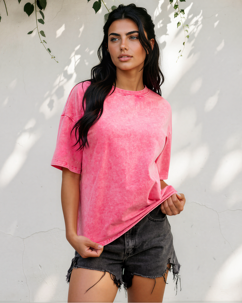 Campbell Mineral-Wash Oversized Cotton Tee