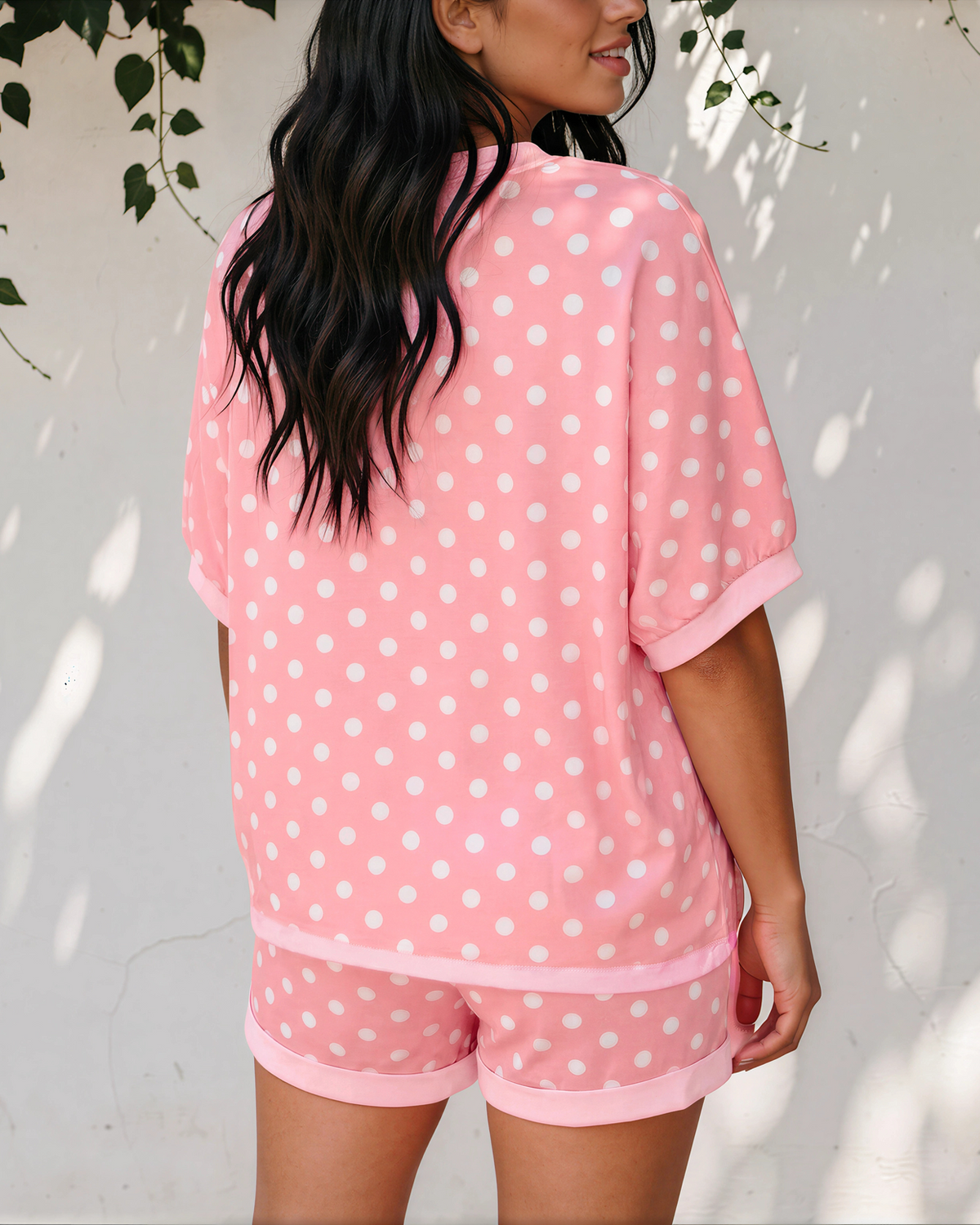 KyleeAnn Polka-Dot Oversized Top & Short Set