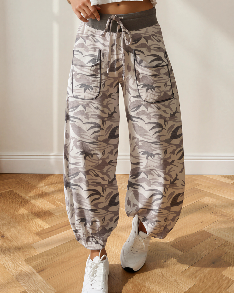 Camo Drawstring Jogger Pants