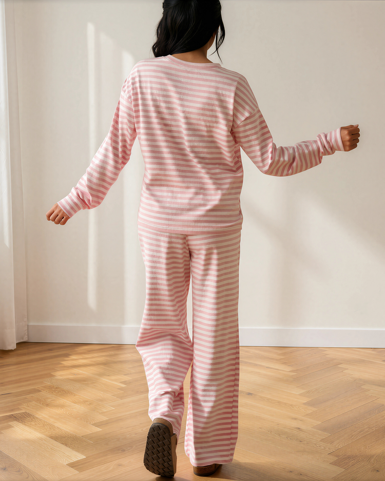 Amayah Striped Button-Front Two-Piece Pant Set