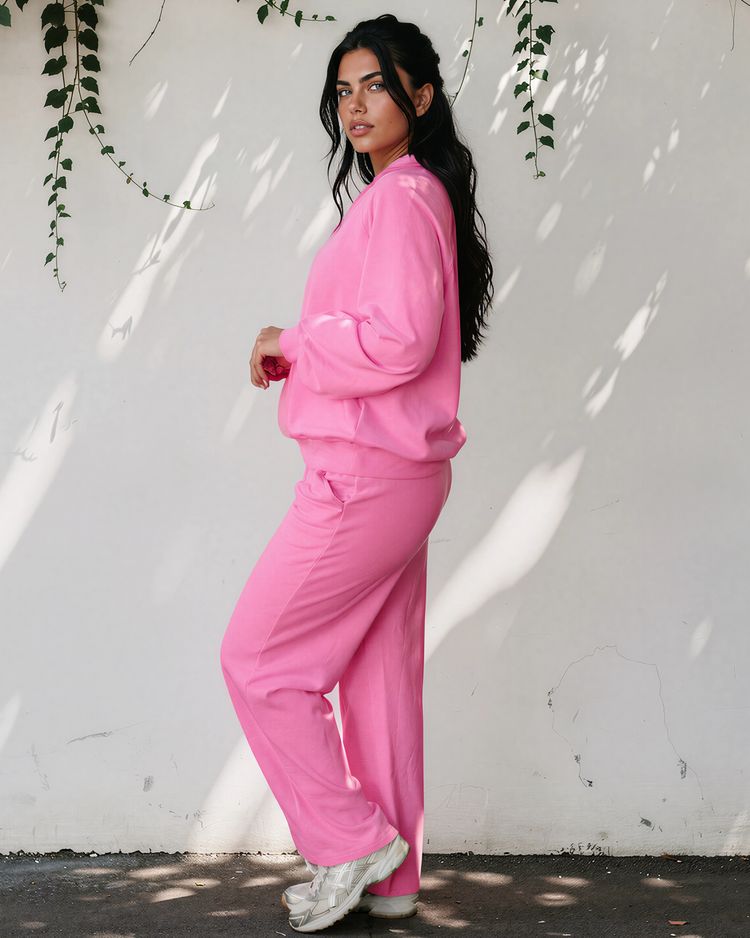 Addie Polo Lounge Set | Pullover & Drawstring Pants