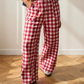 Gingham Tie Elastic Waist Shift Pants