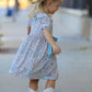Sage Green Bow Floral Smocked Girl Dress
