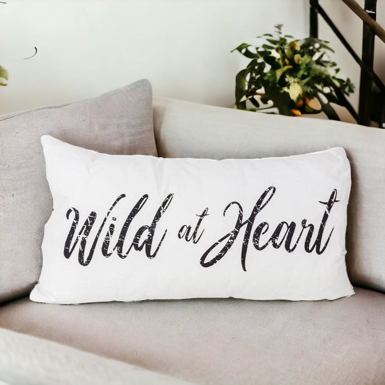 Wild At Heart Double-Sided Canvas Decorative Pillow 22x12 Accent Throw Pillow
