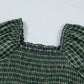 Daisy Plaid Shirred Ruffle-Hem Dress