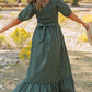 Daisy Plaid Shirred Ruffle-Hem Dress