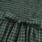 Daisy Plaid Shirred Ruffle-Hem Dress