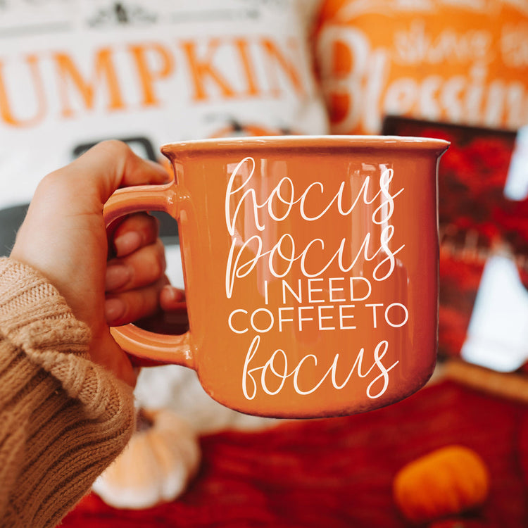 Hocus Pocus Coffee Mug 14.5oz Orange Ceramic Halloween Witch Gift
