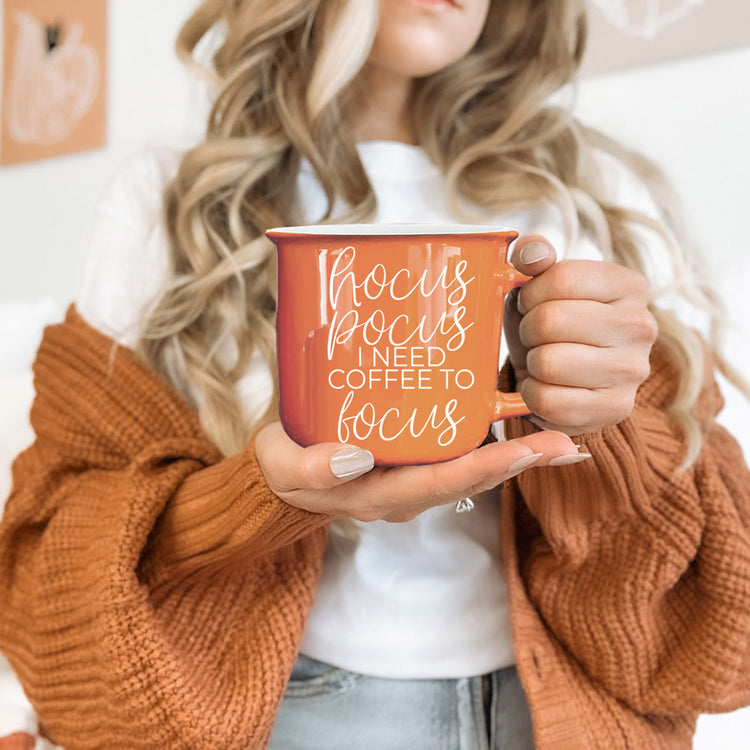 Hocus Pocus Coffee Mug 14.5oz Orange Ceramic Halloween Witch Gift