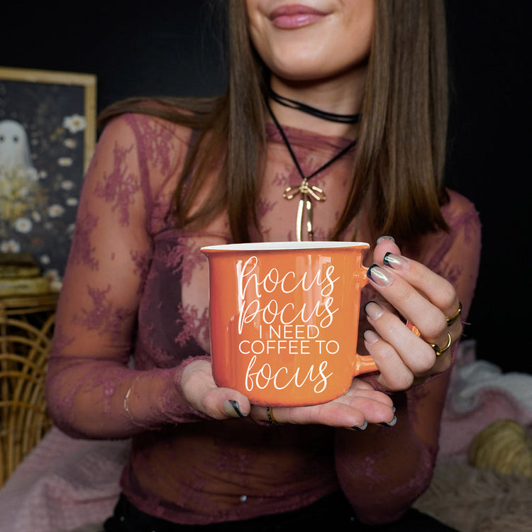 Hocus Pocus Coffee Mug 14.5oz Orange Ceramic Halloween Witch Gift
