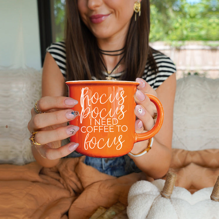 Hocus Pocus Coffee Mug 14.5oz Orange Ceramic Halloween Witch Gift
