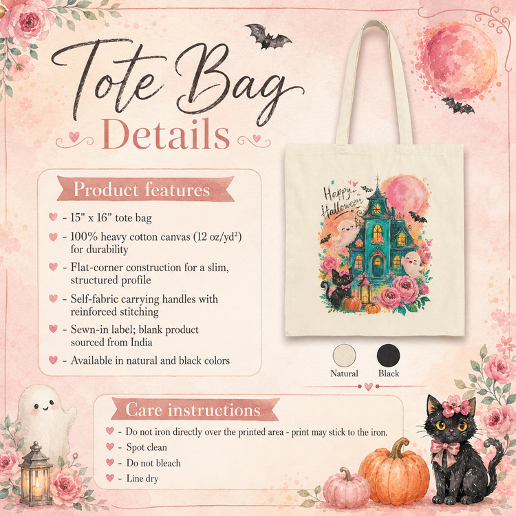 Happy Halloween Haunted House Tote Bag
