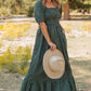 Daisy Plaid Shirred Ruffle-Hem Dress