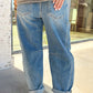 Fallon Medium-Wash Cuffed Barrel Jeans