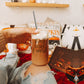 Fall 17oz Glass Tumbler With Bamboo Lid, Stainless Straws And Straw Cleaner