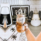 Fall 17oz Glass Tumbler With Bamboo Lid, Stainless Straws And Straw Cleaner