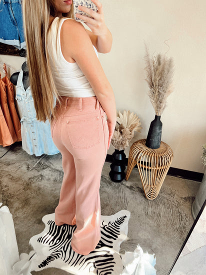 Wrangler Wanderer 622 Rose Pink Flare Jeans product view