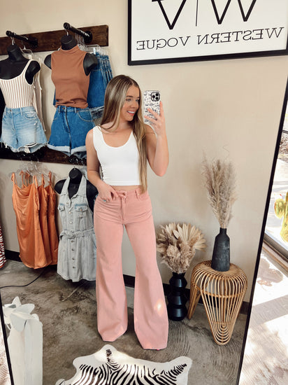 Wrangler Wanderer 622 Rose Pink Flare Jeans alternate product view