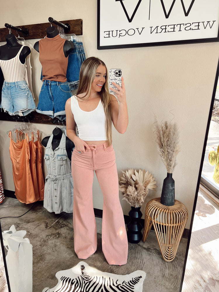 Wrangler Wanderer 622 Rose Pink Flare Jeans alternate product view