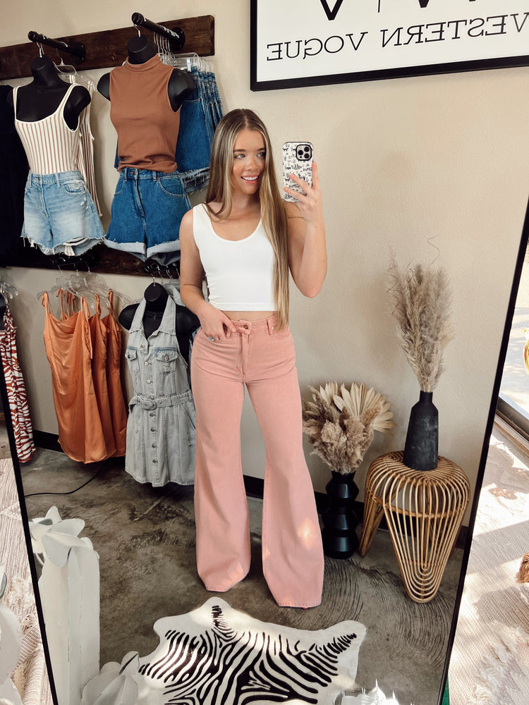 Wrangler Wanderer 622 Rose Pink Flare Jeans cowgirl styling