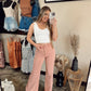 Wrangler Wanderer 622 Rose Pink Flare Jeans detail view