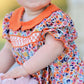 Fall Floral Smocked Petals Collar Girls Bubble Romper
