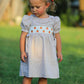 Fall Thanksgiving Pumpkin Embroidery Smock Plaid Girls Dress