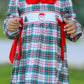Christmas Embroidery Smocking Bow Plaid Girls Dress