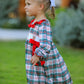Christmas Embroidery Smocking Bow Plaid Girls Dress