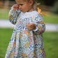 Fall  Embroidery Smocking Bow Floral Leaf Baby Girls Dress