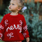 Mom and Me Winter Christmas Red "merry" Pullover Sweater