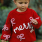 Mom and Me Winter Christmas Red "merry" Pullover Sweater