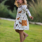 Western Horse Print Long Sleeve Dress
