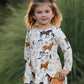Western Horse Print Long Sleeve Dress