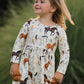 Western Horse Print Long Sleeve Dress