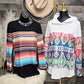 Los Alamos Serape Print Long Sleeve Top Made in America