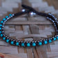 Turquoise Beaded Boho Silver Anklet Adjustable Chain
