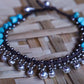 Turquoise Beaded Silver Bell Boho Anklet Adjustable Chain