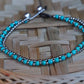 Turquoise Double Strand Boho Silver Anklet Adjustable