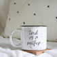 Tired As A Mother Campfire Mug Heavy Duty 15oz Oversized Ceramic Mug White Sesame Glaze Black Rim